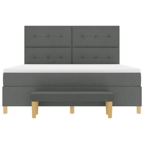 Легло с пружинирана основа Тъмносив 180 x 200 cm текстил