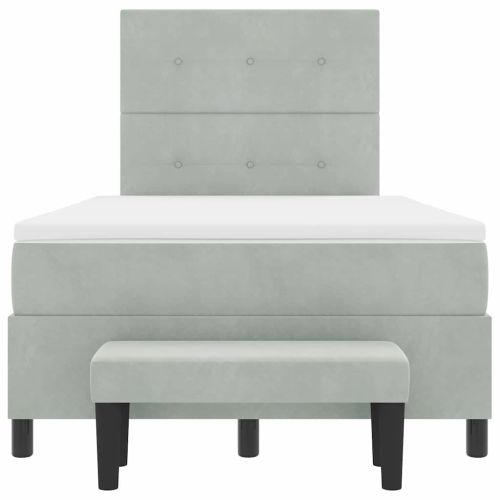 Легло с пружинирана основа Светлосиво 120 x 200 cm Кадифе