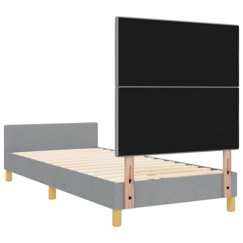 Рамка за легло с таблото Светлосиво 90 x 200 cm текстил