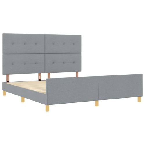 Рамка за легло с таблото Светлосиво 180 x 200 cm текстил