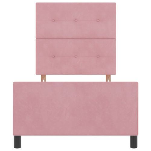 Легло с пружинирана основа с таблото Розово 80 x 200 cm Кадифе