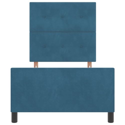 Легло с пружинирана основа Тъмен син 100 x 200 cm Кадифе