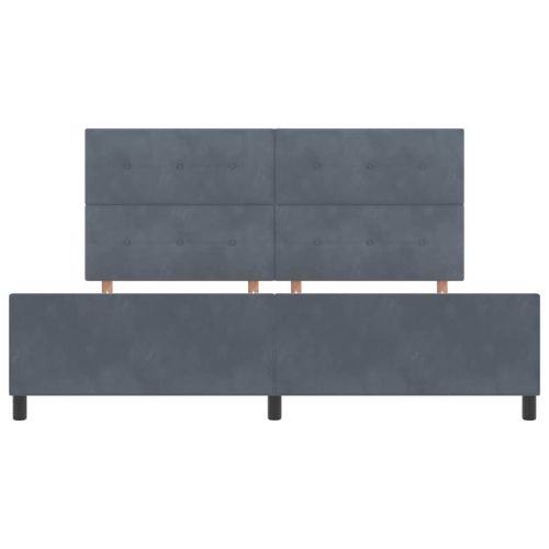 Легло с пружинирана основа Тъмносив 200 x 200 cm Кадифе