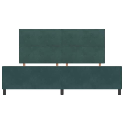 Легло с пружинирана основа Тъмен зелен 200 x 200 cm Кадифе