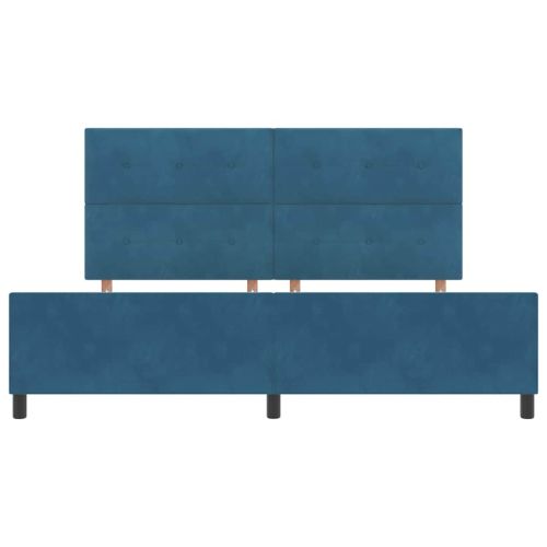 Легло с пружинирана основа Тъмен син 200 x 200 cm Кадифе