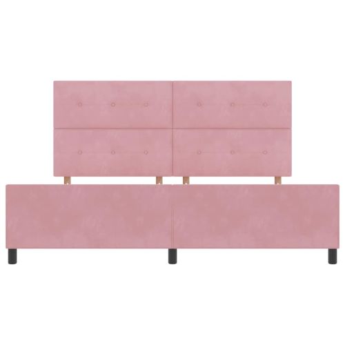 Легло с пружинирана основа с таблото Розово 200 x 200 cm Кадифе