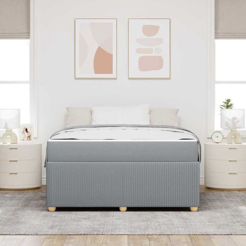 Рамка за легло с матрак Светлосиво 140 x 200 cm текстил