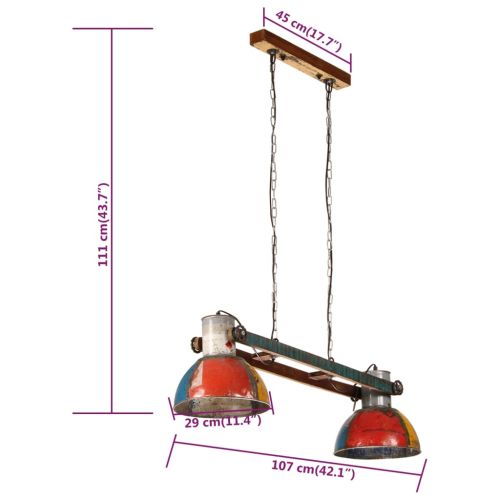 Индустриална висяща лампа 25 W многоцветна кръгла 111 см E27