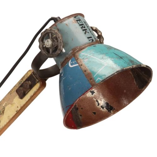 Индустриална настолна лампа многоцветна кръгла 23x18x95 см E27