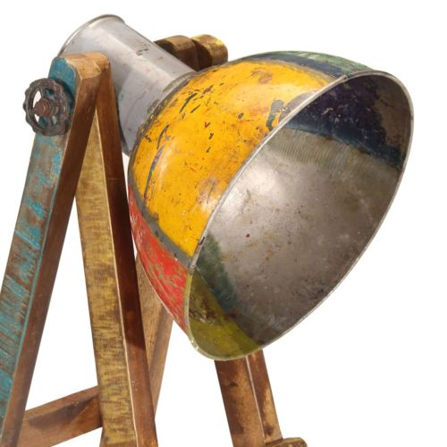 Подова лампа многоцветна E27 мангово дърво масив