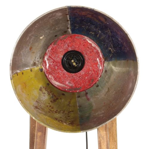 Подова лампа многоцветна E27 мангово дърво масив