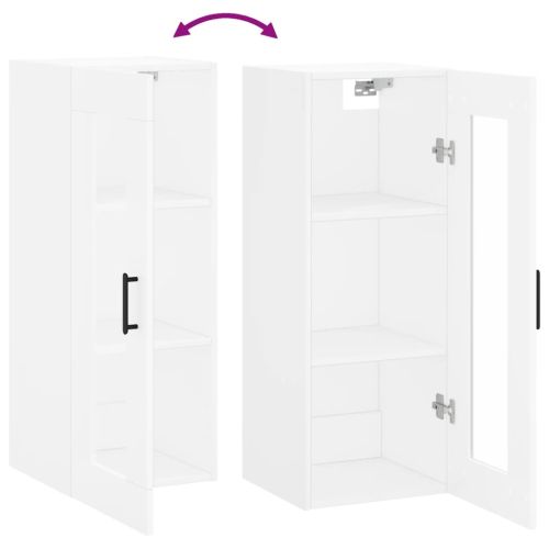 Стенен шкаф бял 34,5x34x90 см