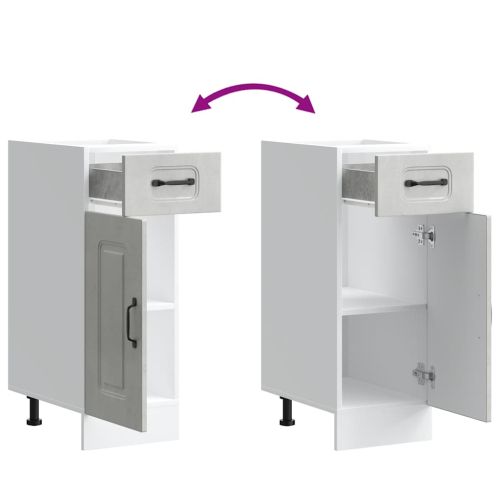 Кухненски шкаф, "Kalmar", бетонно сив, инженерно дърво