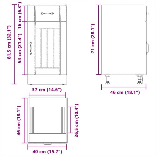 Кухненски шкаф Lucca, бетонно сив, инженерно дърво