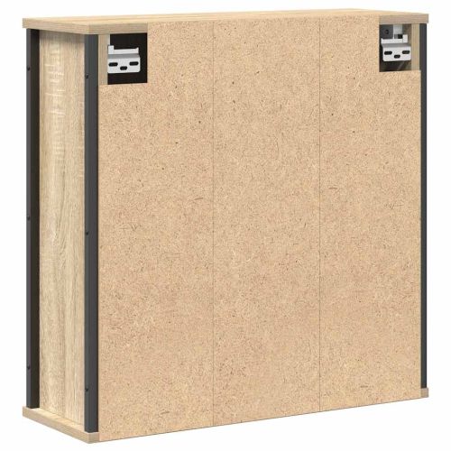 Стенен шкаф за баня с огледало дъб сонома 60x21x60 cm