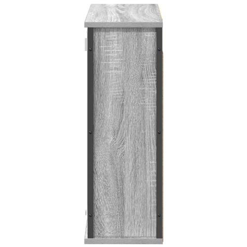 Стенен шкаф за баня с огледало сив сонома 60x21x60 cm