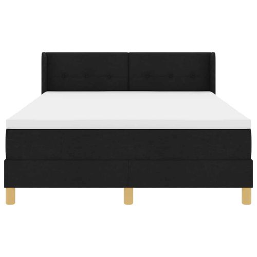 Легло с пружинирана основа Черно 200 x 160 см Полиестер