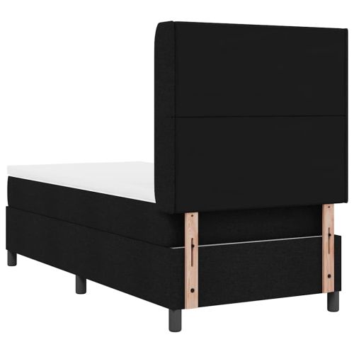 Легло с пружинирана основа с матрак Черно 80 x 200 cm текстил