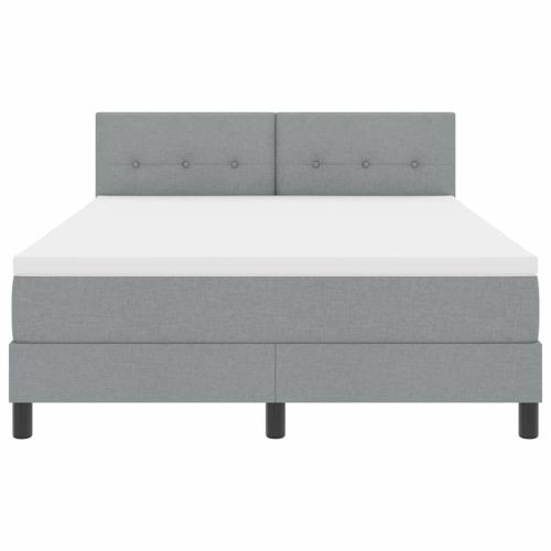 Легло с пружинирана основа Светлосиво 160 x 200 cm текстил