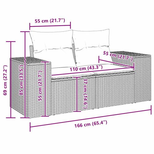 Градински Софа Комплект 10 pcs Бежово полиратан