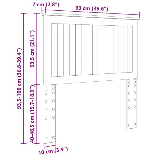 Облегалка за глава с таблото Бяло 90 cm Инженерно дърво