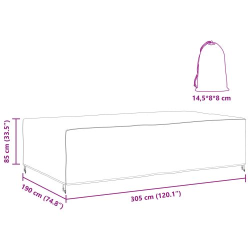 Покривало за мебели Едноцветен Черно 305 x 190 x 85 см 210D