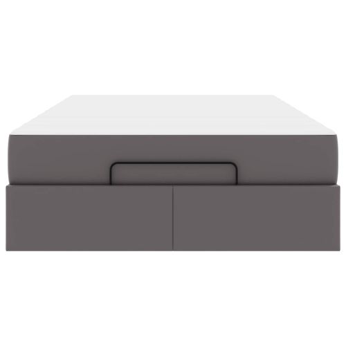 Рамка за легло с матрак с матрак 2 pcs Сив ПВЦ
