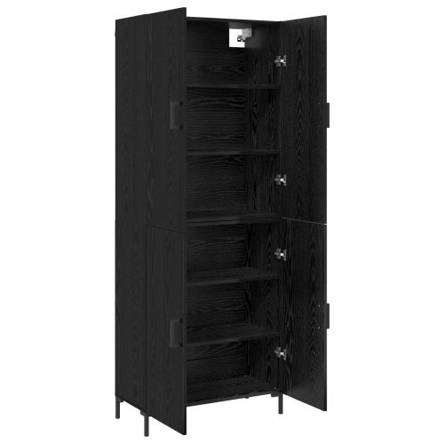 Висок шкаф Черен дъб 69,5 x 34 x 180 см Инженерно дърво