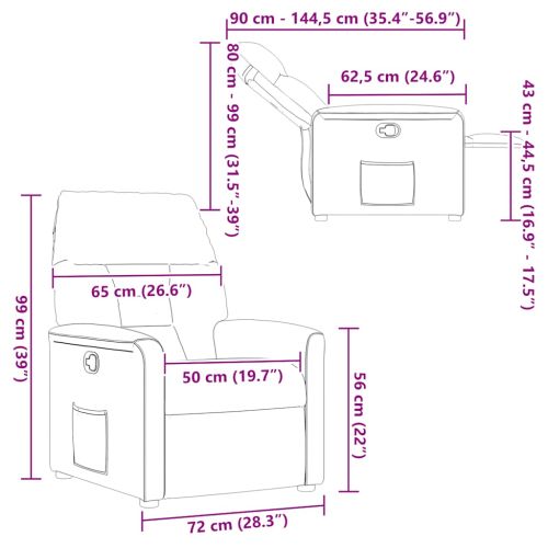 Реклайнер стол, бежов, микрофибърен текстил