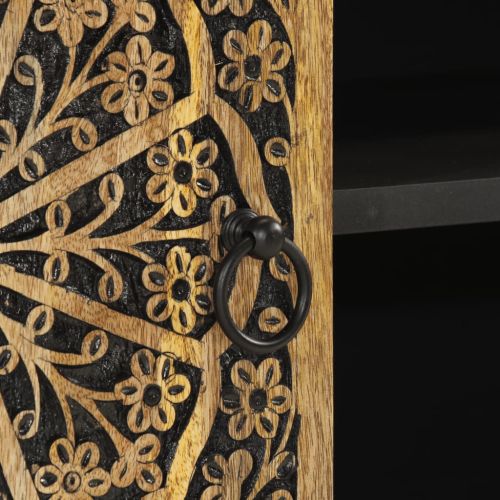 ТВ шкаф, 80x31x46 см, мангово дърво масив