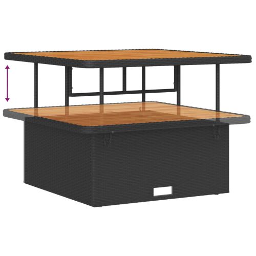 Градински Софа Комплект с възглавница 12 pcs Черно полиратан