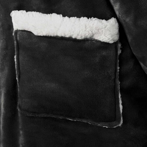 Одеяло с качулка Черно m Флийс и фланел