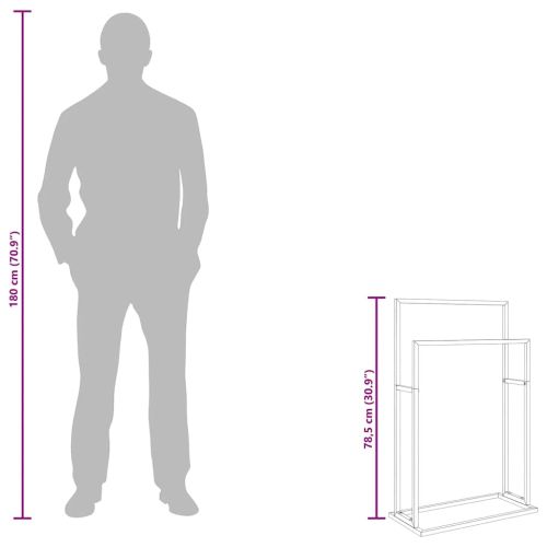 Свободностояща поставка за кърпи, бяла, 48x24x78,5 см, желязо