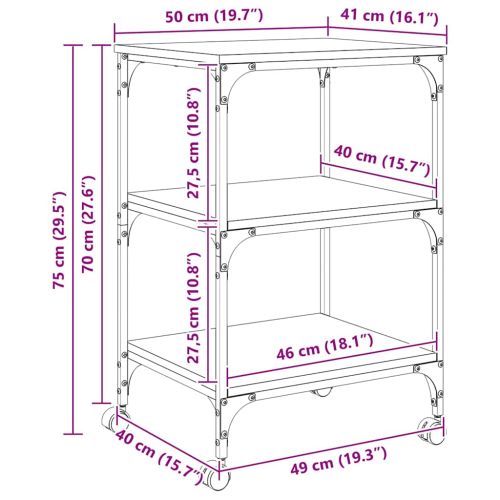 Стойка за принтер Старо дърво 50 x 41 x 75 см Инженерно дърво
