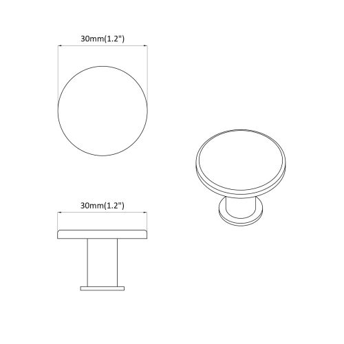 Дръжка 12 pcs Черно Ø30 мм Алуминий