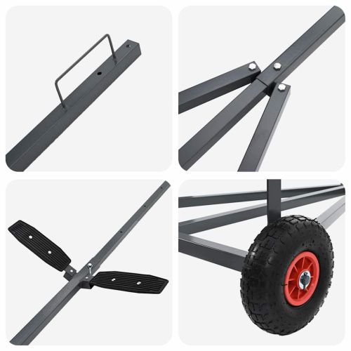 Трейлър за лодки Сребрист 302 x 107 x 42 см Стомана