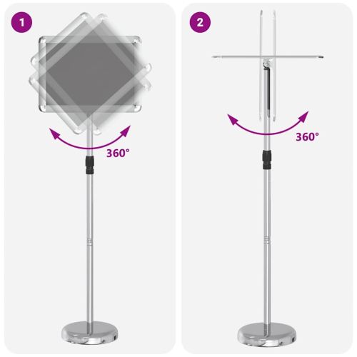 Стендове за търговски прояви Сребрист 25 x 25 x 125 см Алуминий