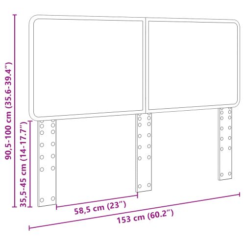 Облегалка за глава с таблото Гланц бяло 150 cm Инженерно дърво