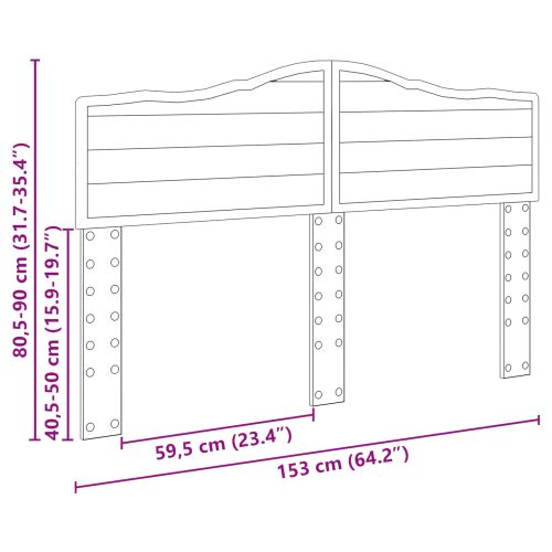 Облегалка за глава с таблото Дъб 150 cm Инженерно дърво