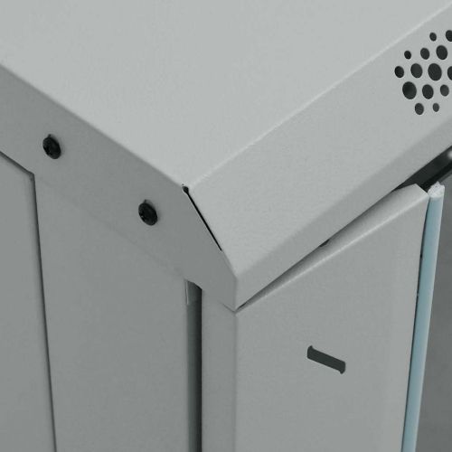 Мрежов кабинет със съхранение Сив 60 x 60 x 80 см Стомана