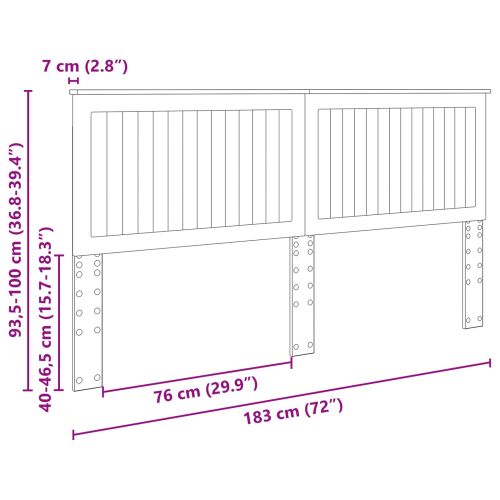 Облегалка за глава с таблото Димян дъб 180 cm Инженерно дърво