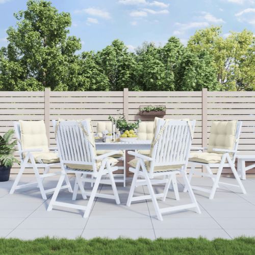 Възглавници за столове 6 бр кремави Оксфорд плат