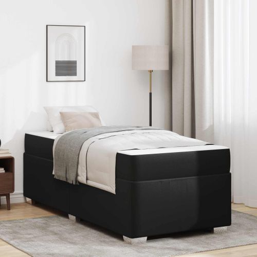 Рамка за легло с матрак Черно 100 x 200 cm текстил