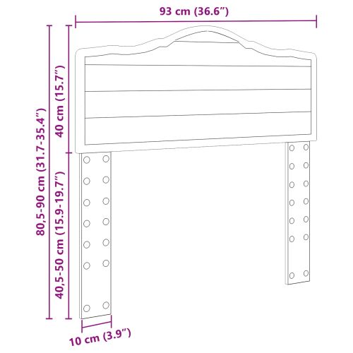 Облегалка за глава с таблото Бяло 90 cm Инженерно дърво