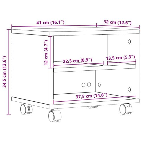 Стойка за принтер Дъб 41 x 32 x 33.5 см Инженерно дърво