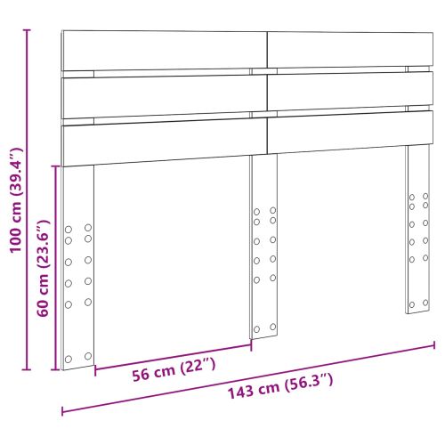 Облегалка за глава Дъб 140 cm Инженерно дърво