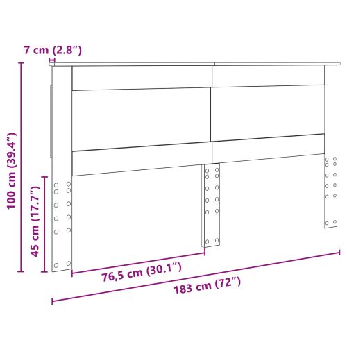 Облегалка за глава с таблото Черния дъб 180 cm Инженерно дърво