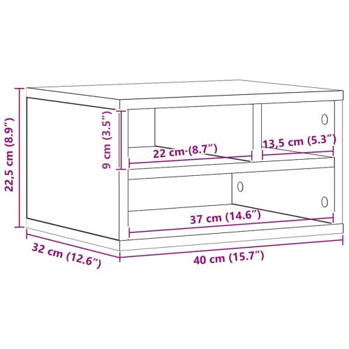 Стойка за принтер Старо дърво 40 x 32 x 22,5 см Инженерно дърво