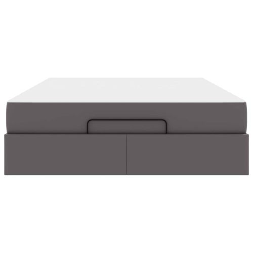 Рамка за легло с матрак с матрак 2 pcs Сив ПВЦ