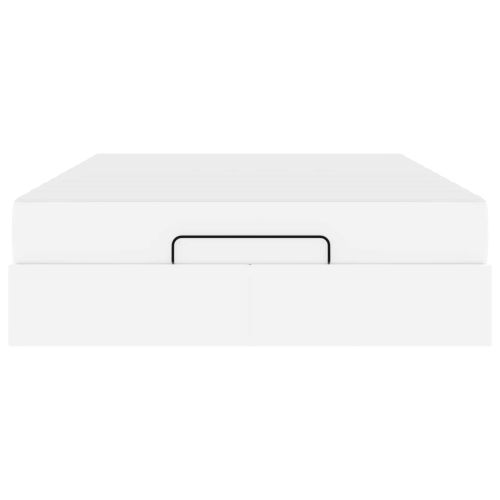 Рамка за легло с матрак с матрак 2 pcs Бяло ПВЦ